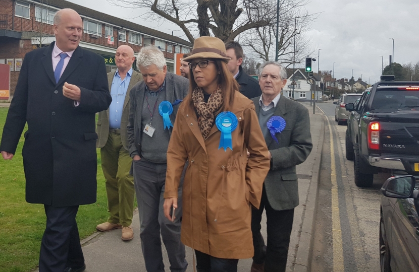 Transport Secretary Chris Grayling visits Helen Grant MP at Loose Road, Maidstone