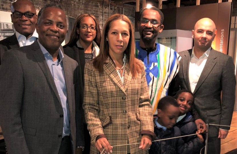 Helen Grant MP at the Museum of London with representatives from Conservative Friends of the Caribbean and Conservative Friends of Africa