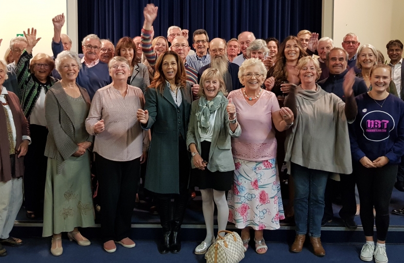 Helen with attendees at her public meeting in Laddingford in September 2018. 