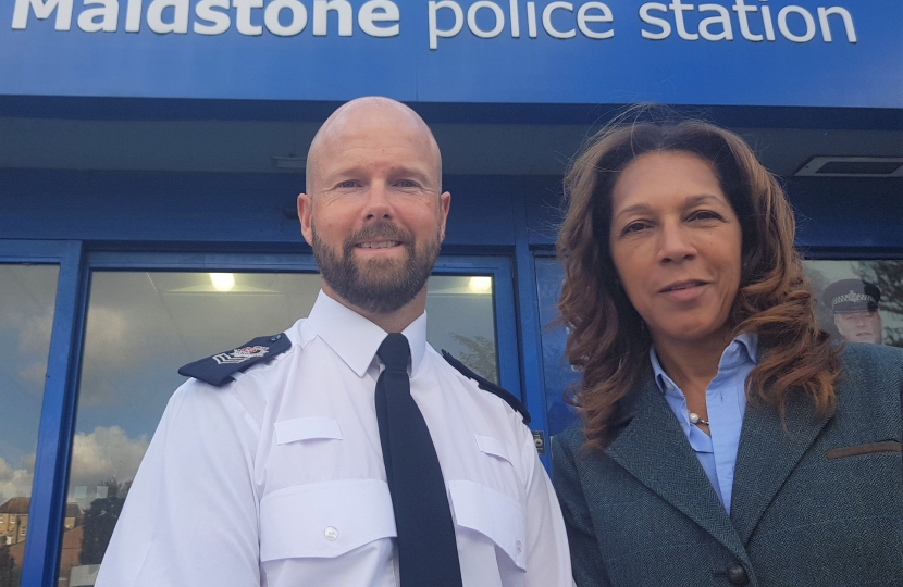 Helen with a member of Maidstone Police's team following a knife crime summit