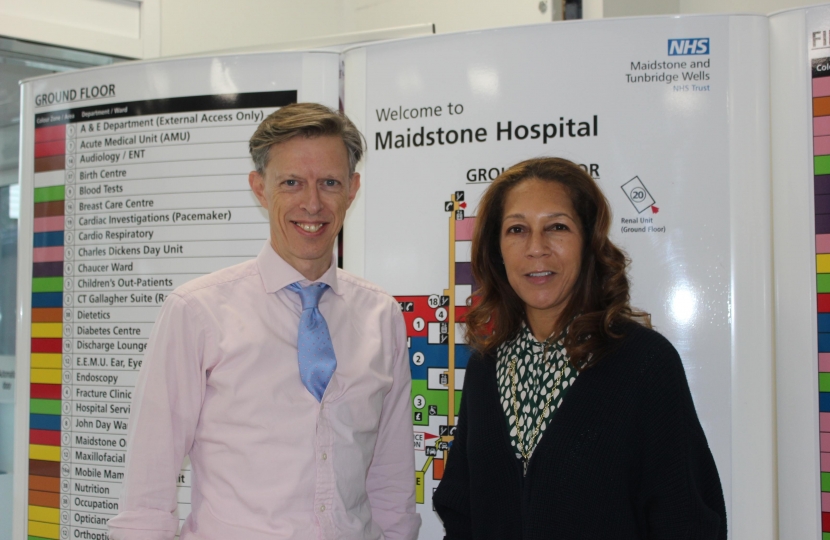 Helen Grant with Miles Scott, CEO of Maidstone and Tunbridge Wells NHS Trust