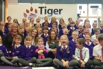 Helen Grant with year 3 pupils and teachers of Tiger Primary School 