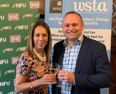 Helen with Neil Coyle at Wine Reception in Parliament